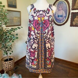 Lilly Pulitzer • Colby Geometric Sleeveless 100% Silk Shift Dress • Size 2